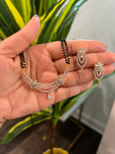 Load image into Gallery viewer, Cubic zirconia AD white Black beads Mangalsutra Necklace
