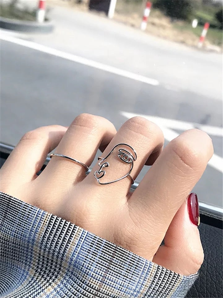 Abstract Women Hollow ring for women IDW