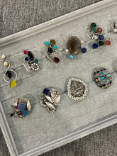 Load image into Gallery viewer, Mix Collection German Silver Ring Natural stone Adjustable
