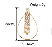 Load image into Gallery viewer, Diamond Rhinestone oval hollow tassel earrings for women IDW
