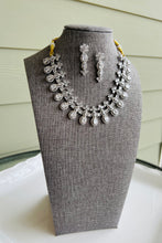 Load image into Gallery viewer, American Diamond Silver Simple Elegant Necklace set
