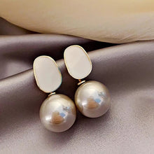 Load image into Gallery viewer, Enamel Paint Pearl Drop Stud Earrings ,women Stud earrings IDW
