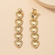 Load image into Gallery viewer, Metal Layered Heart Earrings IDW
