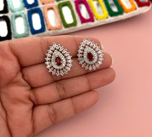 Load image into Gallery viewer, American Diamond Small Tear Drop Shape Stud earrings
