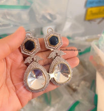 Load image into Gallery viewer, Uncut Stone Statement Designer Earrings
