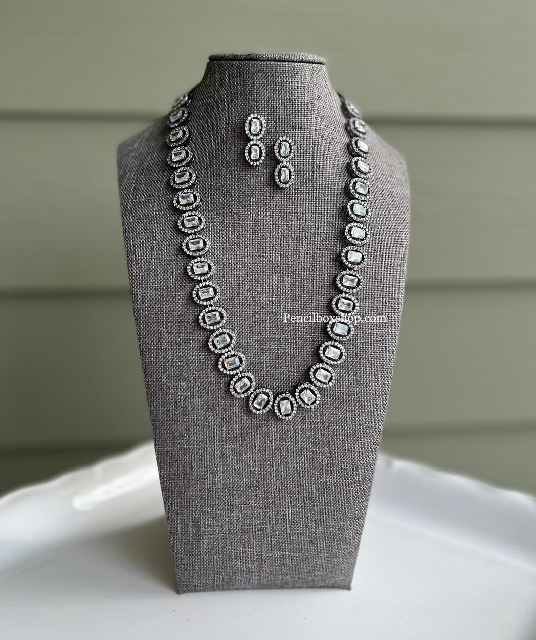 American diamond victorian polish single layer cz  Necklace set