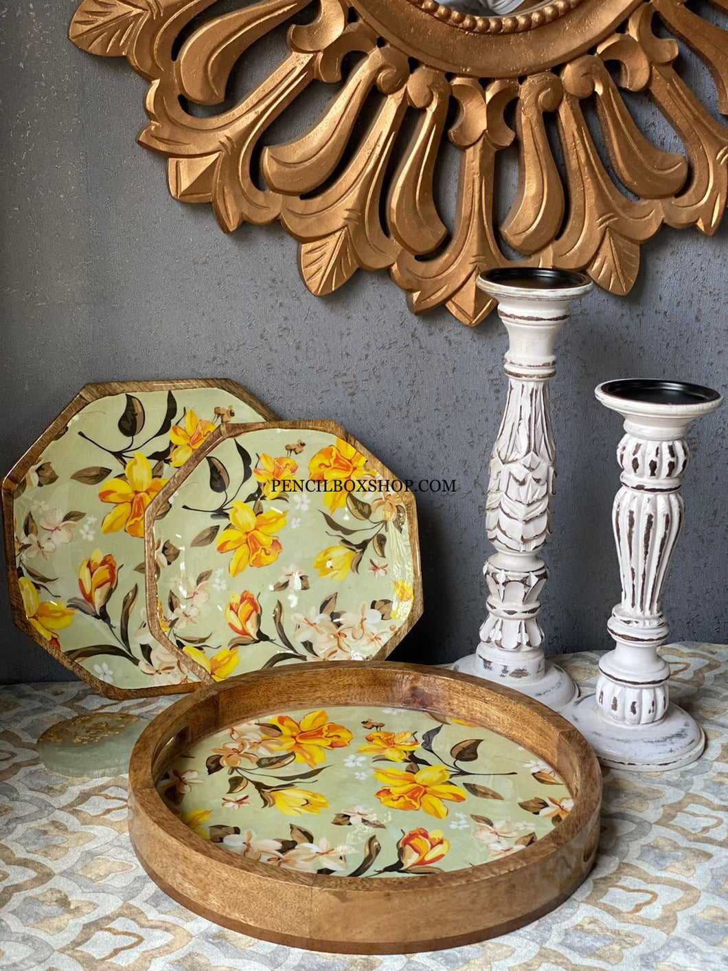 Peg Table Printed Laminated Side tables