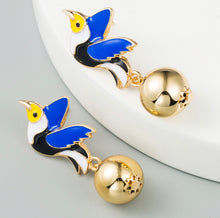 Load image into Gallery viewer, Bird metal flying pigeon Gold Plated Earrings women accessories IDW
