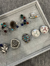 Load image into Gallery viewer, Mix Collection German Silver Ring Natural stone Adjustable
