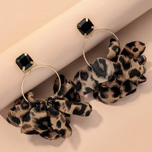 Load image into Gallery viewer, Leopard Print Fabric Drop Earrings for women IDW
