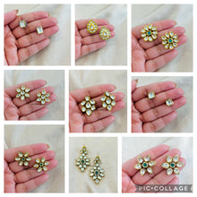 Load image into Gallery viewer, Premium Quality Kundan Back side Meenakari Simple Stud earrings
