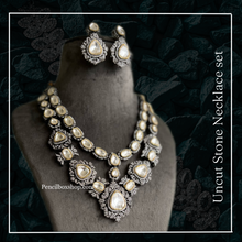 Load image into Gallery viewer, Uncut Victorian American Diamond Premium Statement Necklace set with Maangtikka
