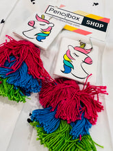 Load image into Gallery viewer, Handmade Handpainted Unicorn Earrings with tassel
