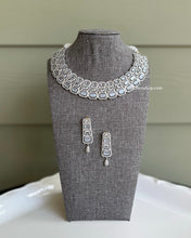 Load image into Gallery viewer, American Diamond three line cz Choker  Necklace set
