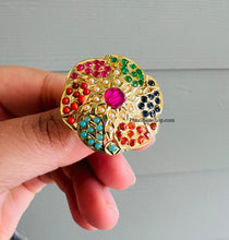 Load image into Gallery viewer, Jadau Multicolor Kundan Adjustable Ring
