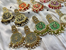 Load image into Gallery viewer, Meenakari Kundan Kajal Long dangling earrings
