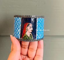 Load image into Gallery viewer, German silver Handpainted Face Adjustable Cuff Bangle kada
