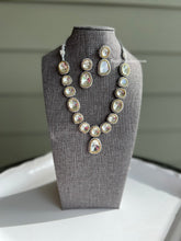 Load image into Gallery viewer, Premium Quality Maharani Uncut Polki  Kundan  Silver Foiled single layer Necklace set
