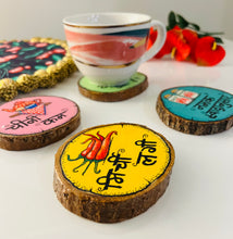 Load image into Gallery viewer, Set of 4 chai Tea handpainted Coasters Home Decor
