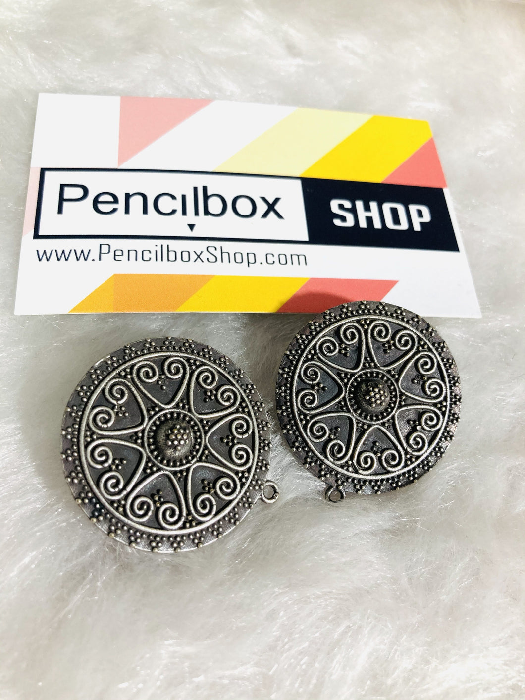 German silver big Flower Silver Stud